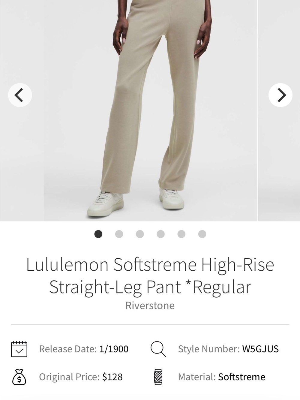 lululemon athletica Softstreme High-Rise Straight-Leg Pants in Riverstone